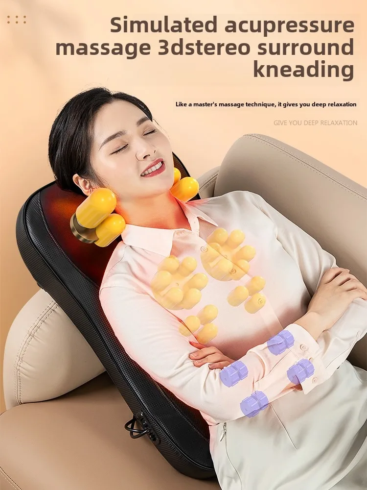 JAIYORL New Chair Type Massager Strength Full Body Massager Neck Shoulder Rolling Pad Waist Cervical Massager Remote Control