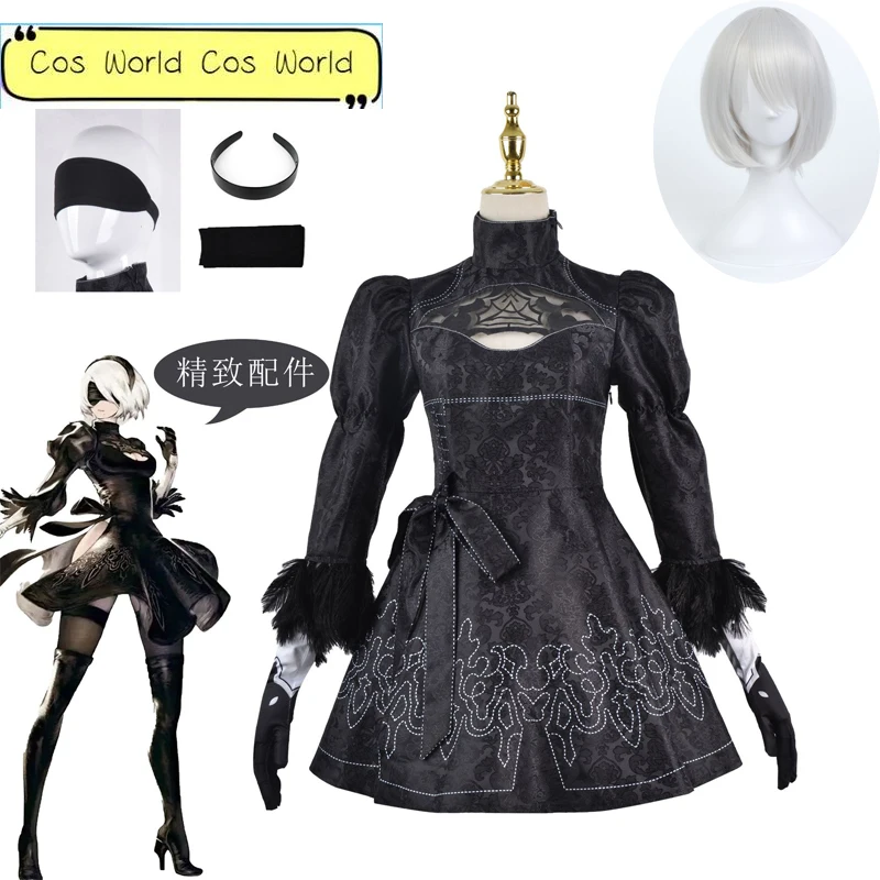 

Nier Automata Cosplay Costume Yorha 2B sexy Outfit Games Suit Women Role Play Costumes Girls Halloween Party Fancy Dress