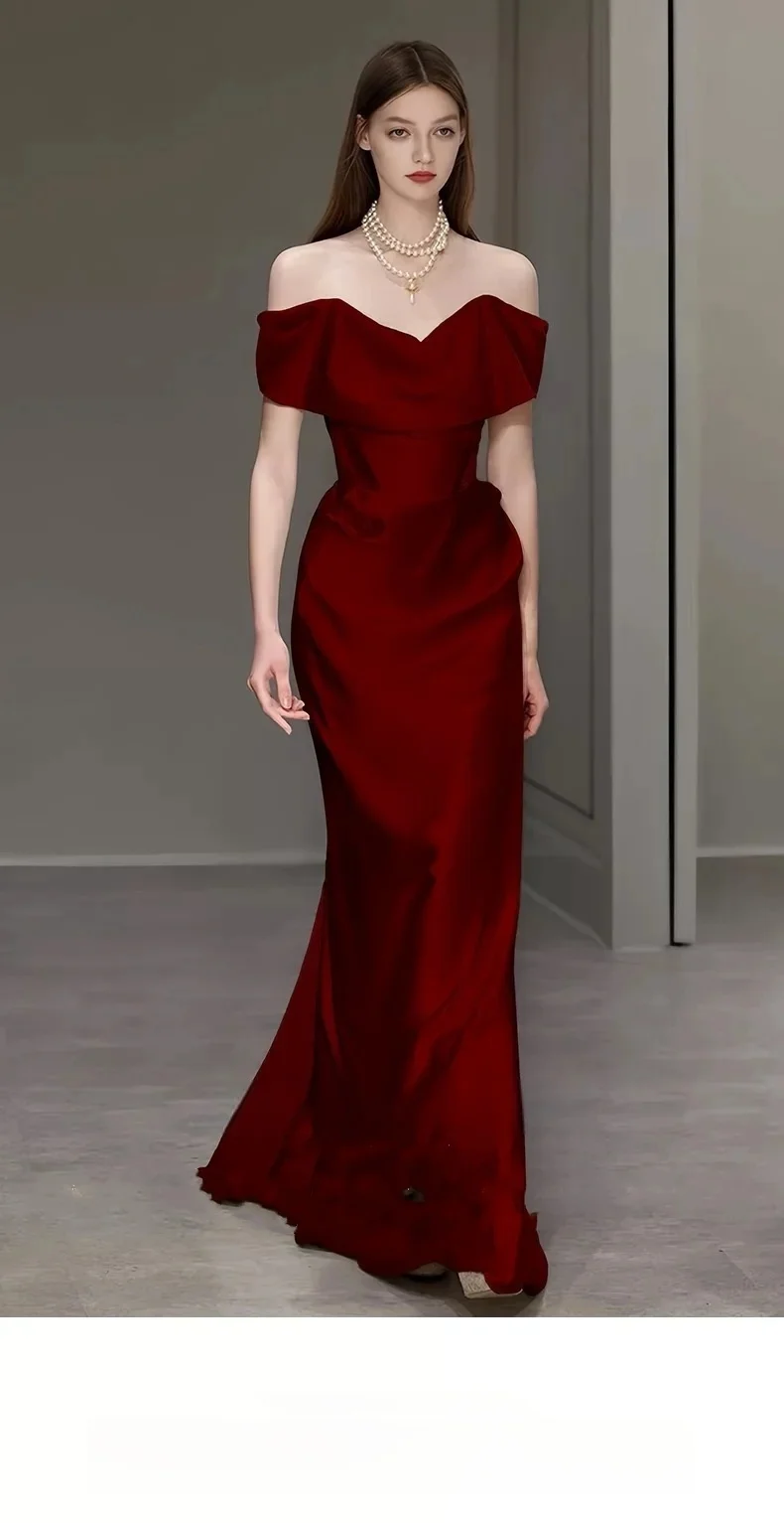 

customized elegant Celebrity Dresses V-Neck Floor Length Off The Shoulder Red Carpet Wedding Banquet Prom Party Evening Gowns