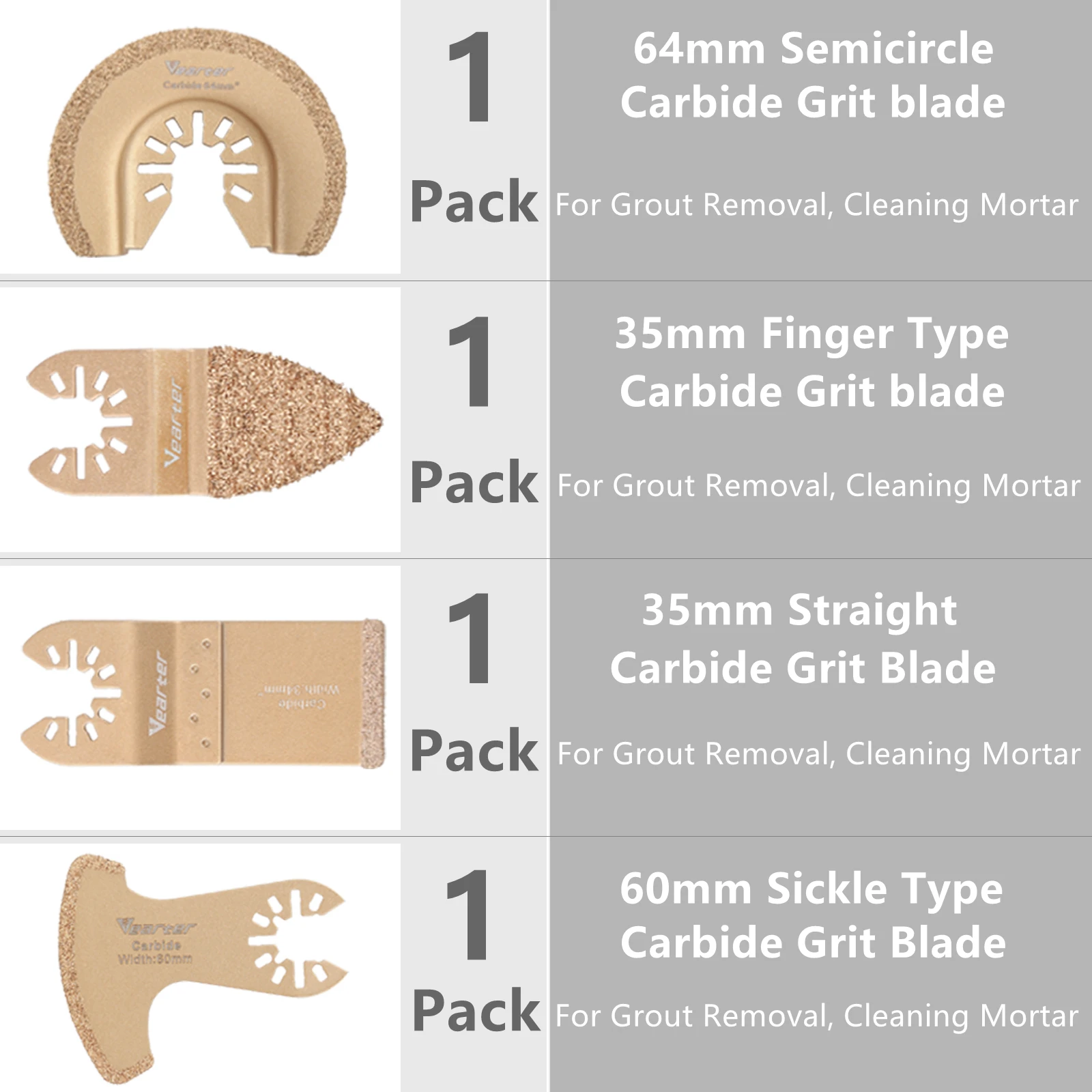 Vearter 52 pz/set Kit lama per sega a battente universale oscillante multiutensile lama a sgancio rapido per il taglio di chiodi in legno plastica metallica