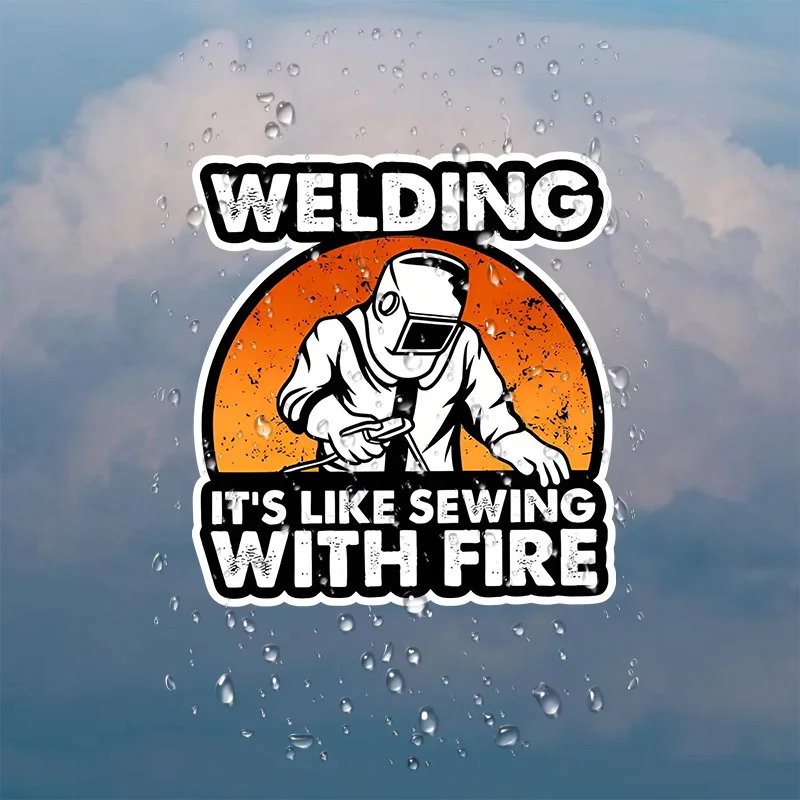 Humorous Welding Vinyl Sticker - Waterproof, Ideal for Laptops, Tablets, Cars, Phones, and Cabinets, Matte Finish, Single-Use,