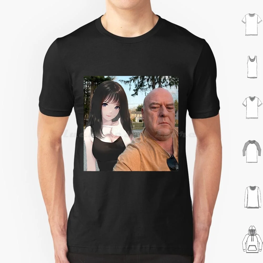 Hank And Anime Girl Selfie T Shirt 6Xl Cotton Cool Tee Hank Schrader Jesse Pinkman Walter White Saul Goodman Mike Ehrmantraut