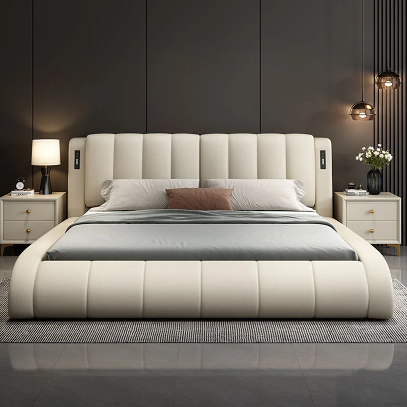 Leather Safe Bed Design Modern Bedroom Children Human Dog Sun Bed Beauty Sleeping Letto Matrimoniale Lounge Suite Furniture