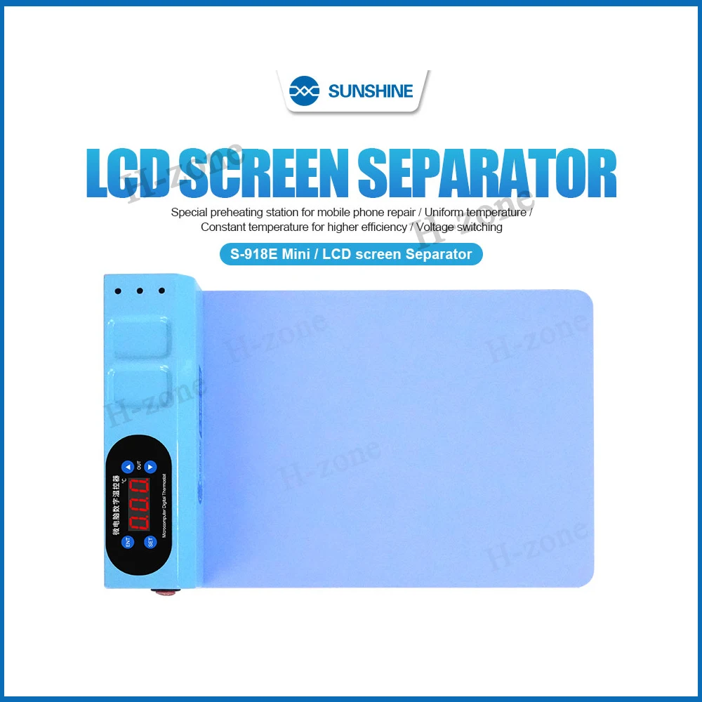 SUNSHINE S-918E-miniseparador de pantalla LCD, almohadilla separadora de escenario de calefacción para iPhone, iPad, Samsung, HUAWEI