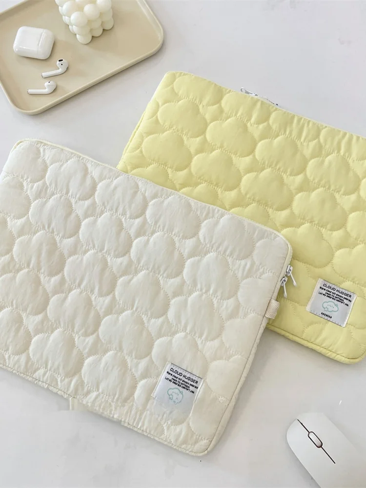 SOZAKKA – sac plus mignon pour tablette iPad, petit lapin nuage brodé, sac de rangement pour ordinateur portable 3/4 pouces, accessoires numériques