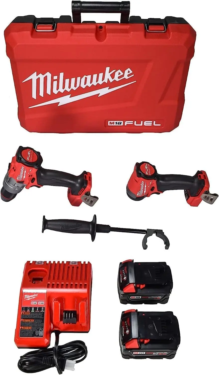 Milwaukee 3697-22 18V Lithium-Ion Brushless Cordless Hammer Drill and Impact Driver Combo Kit (2-Tool) with (2) 5.0Ah Batteries