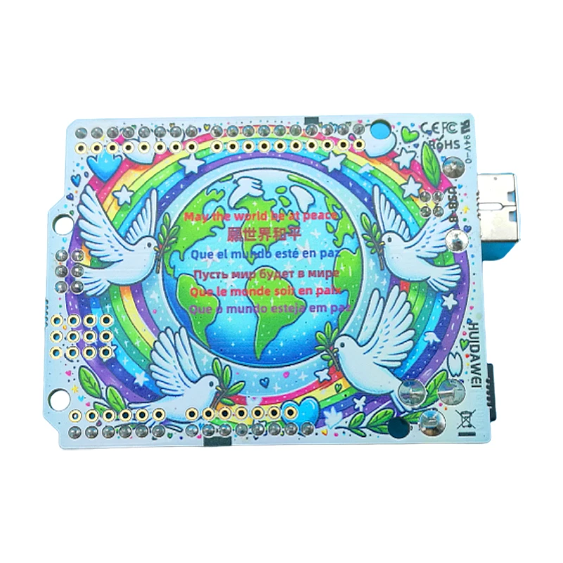 Color painting UNO R3 Board ATmega328 (Arduino-Compatible) for Arduino UNO  Colorful Peace Learning Board A00068