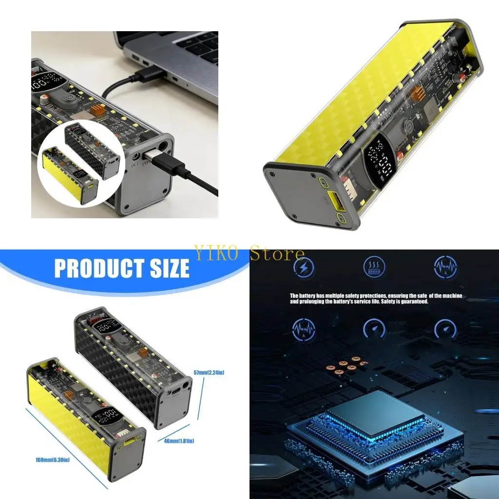K32C Advanced 65W Powerbank Shell Battery Case Features Overloads Protections Quick Setup User Friendly Design Battery Box