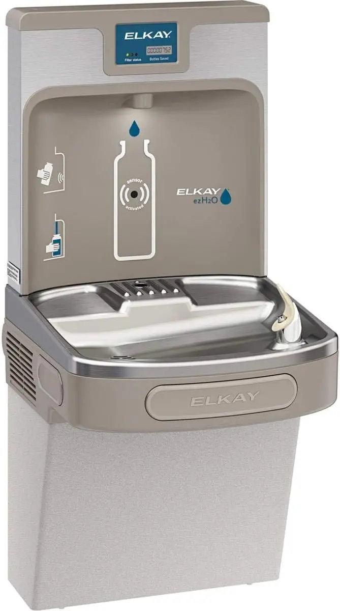 Elkay LZS8WSLP Enhanced ezH2O Bottle Filling Station & Single ADA Cooler Filtered Refrigerated Light Gray