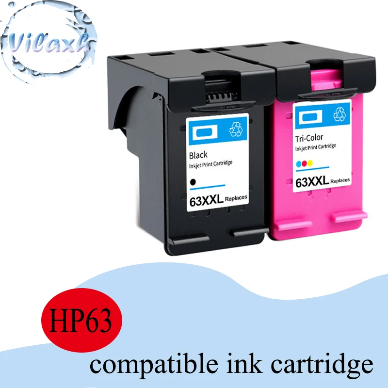 

Vilaxh 63XL Cartridge Compatible forHP63 XL Ink Cartridge hp63 for Deskjet 1112 2130 2131 2132 3630 4654 5222 5230 printer