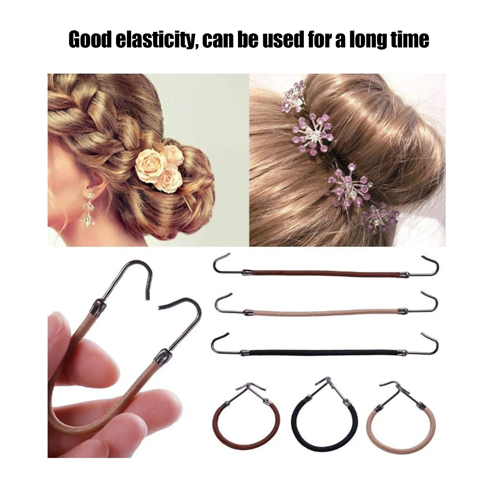 20Pcs Women Ponytail Hooks Hair Clips Elastic Hair Ties Ponytail Holders Hair Accessory Hair Ties Hook Ponytail Hooks Hair Clips