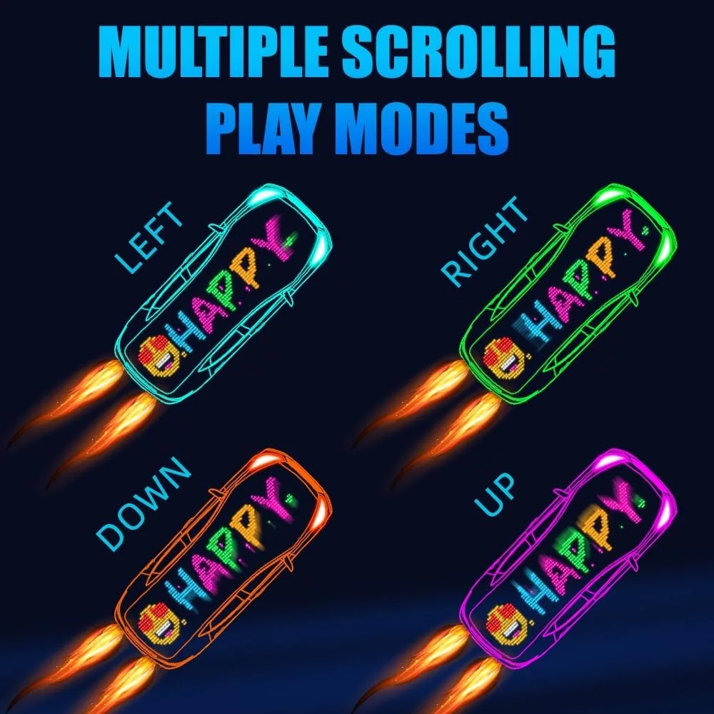 علامة ضوء عيون الشيطان للسيارات شبه شاحنة الزجاج الأمامي LED العين مع التحكم في التطبيق وعرض لافتة LED قابلة للبرمجة عن بعد