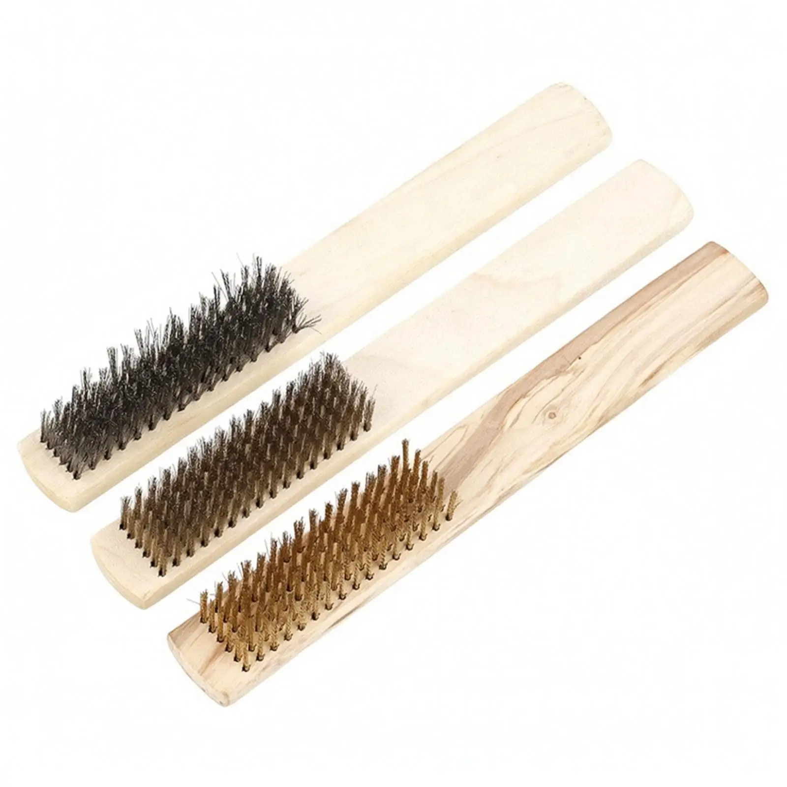 3 Pieces Metal Surface Cleaning Brush Easy to Grip Wire Bristle Brush Sturdy Practical for Workshop Maintenance
