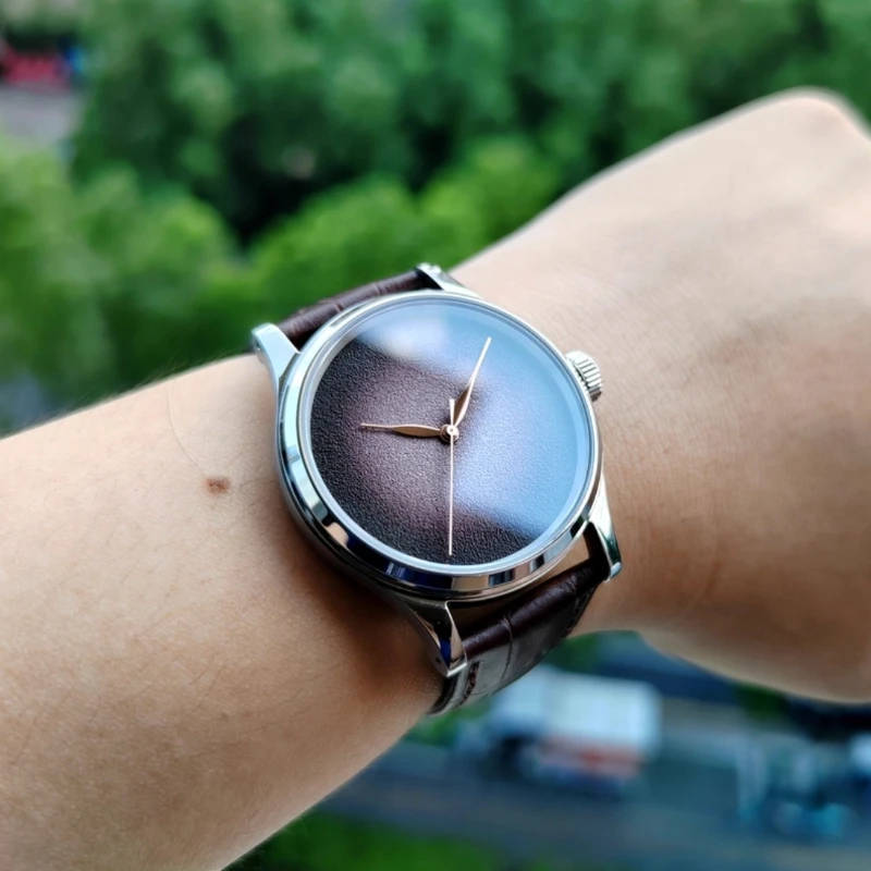 ساعة ميكانيكية أوتوماتيكية للرجال حركة ميكانيكية زجاج الياقوت شخصية 38 مللي متر ساعة عمل #6