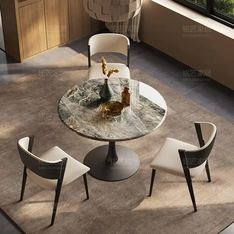 Light luxury super crystal stone small round table reception negotiation table and chair combination coffee balcony three-piece