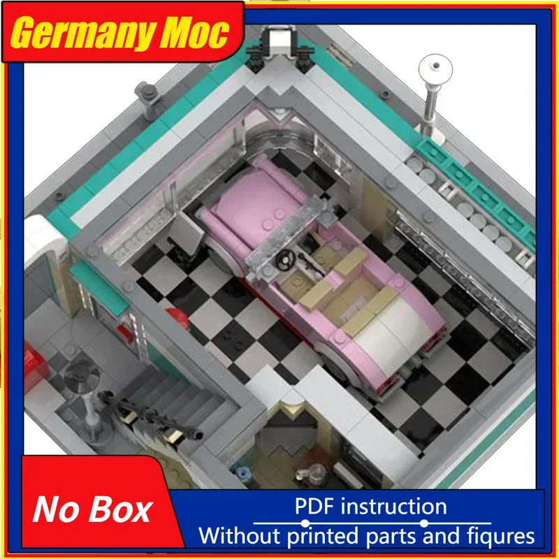 

Moc Building Bricks City Street View Модель автомобиля Dealership Технология Модульные блоки Подарки Игрушки для детей Наборы для самостоятельной сборки