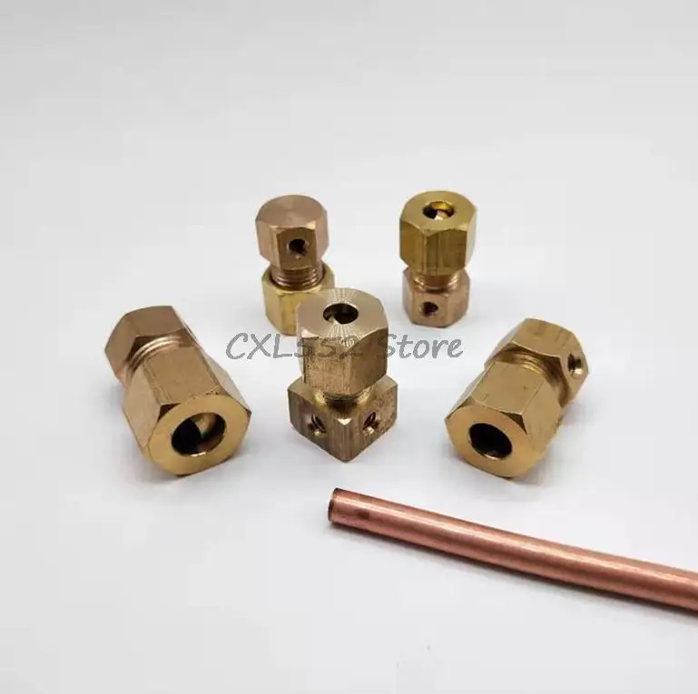 1 unidad de un solo orificio 6, 8, 10mm, doble pulverización, 4 pulverizadores, tubo de cobre, conector rápido, conector de virola para humidificador