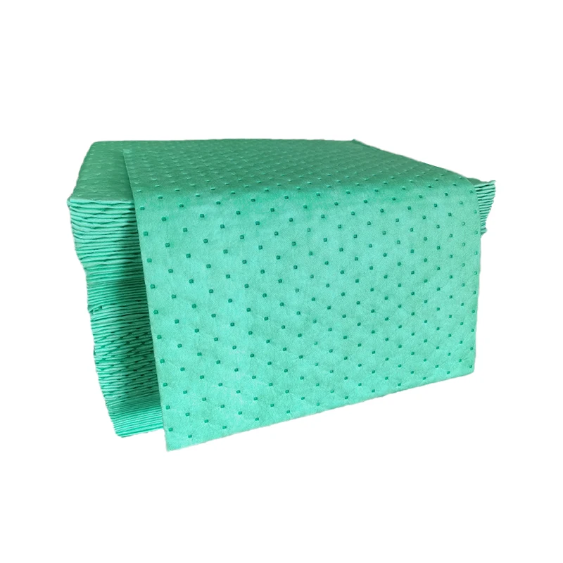 Green Color Hazmat Acid Chemical Absorbent  Pad