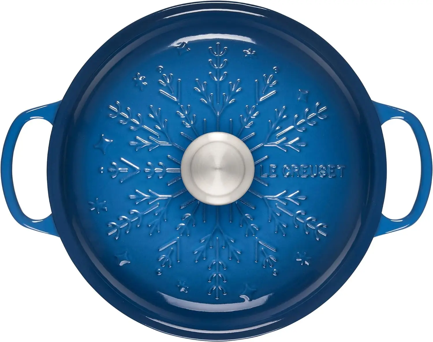 Le Creuset Noel Collection: Signature Cast Iron Braiser Embossed Snowflake w/ Stainless Steel Knob, 2.25 qt., Marseille