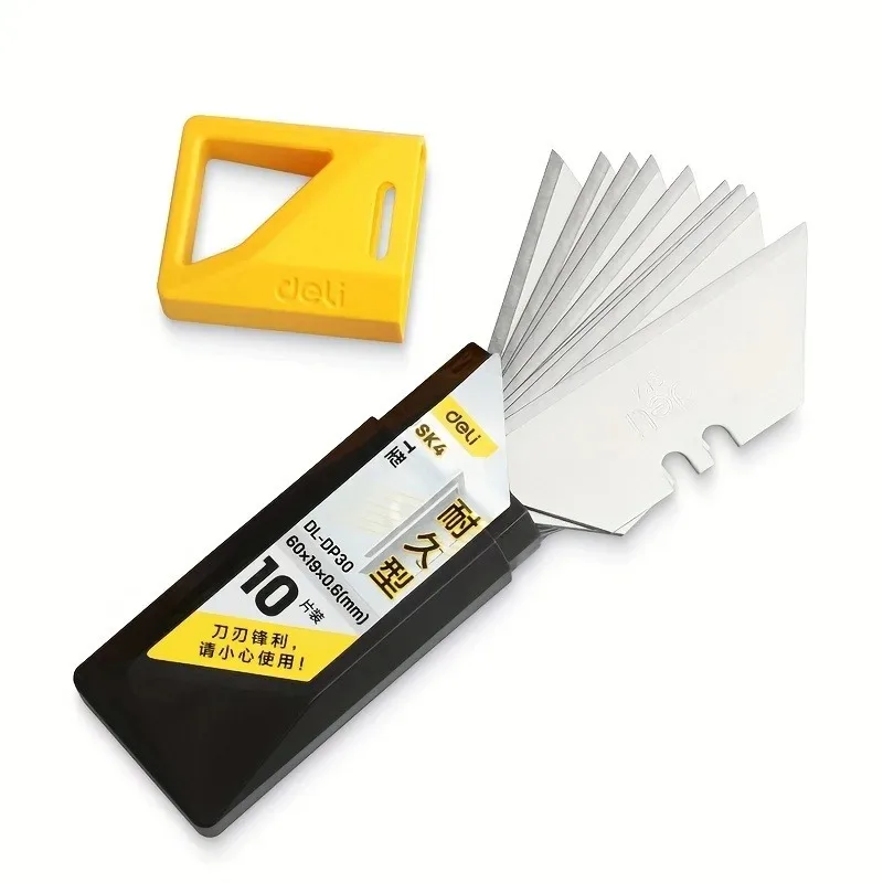 10pcs Utility Knife Blades SK4 Steel Box Cutter Blades with Plastic Case Standard Blades for Utility Knife Replacement