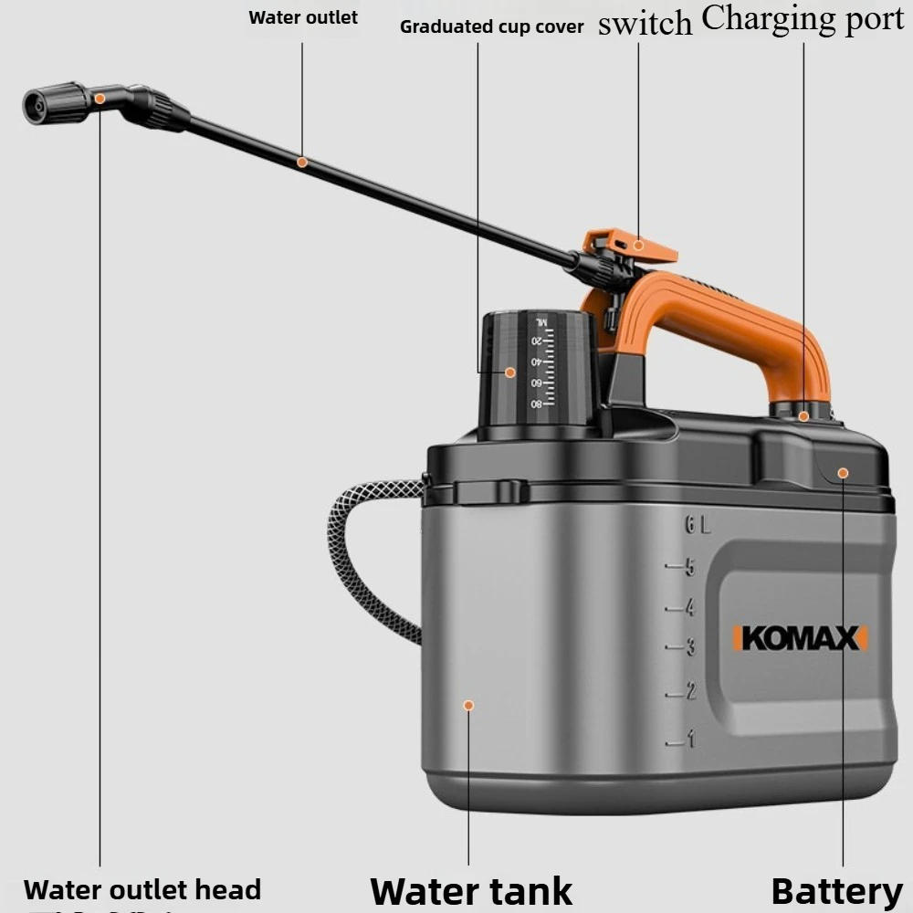 بخاخ حديقة كهربائي قابل لإعادة الشحن 3.7 فولت بخاخ كهربائي قوي مع حزام كتف للحديقة والحديقة والتنظيف #6