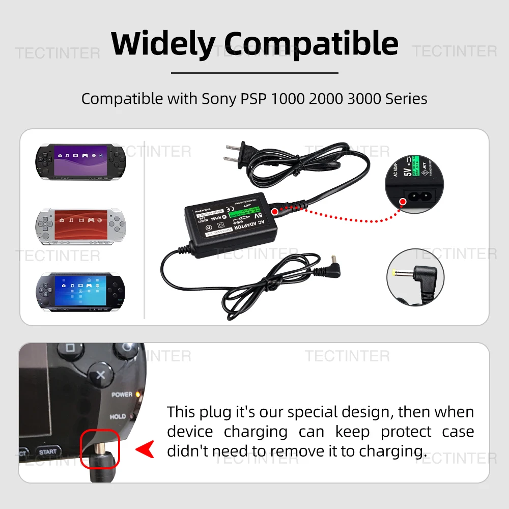 PSP 1000 2000 3000 시리즈 AC 어댑터 벽 충전기, EU 미국 플러그, 소니 PSP용 전원 공급 코드