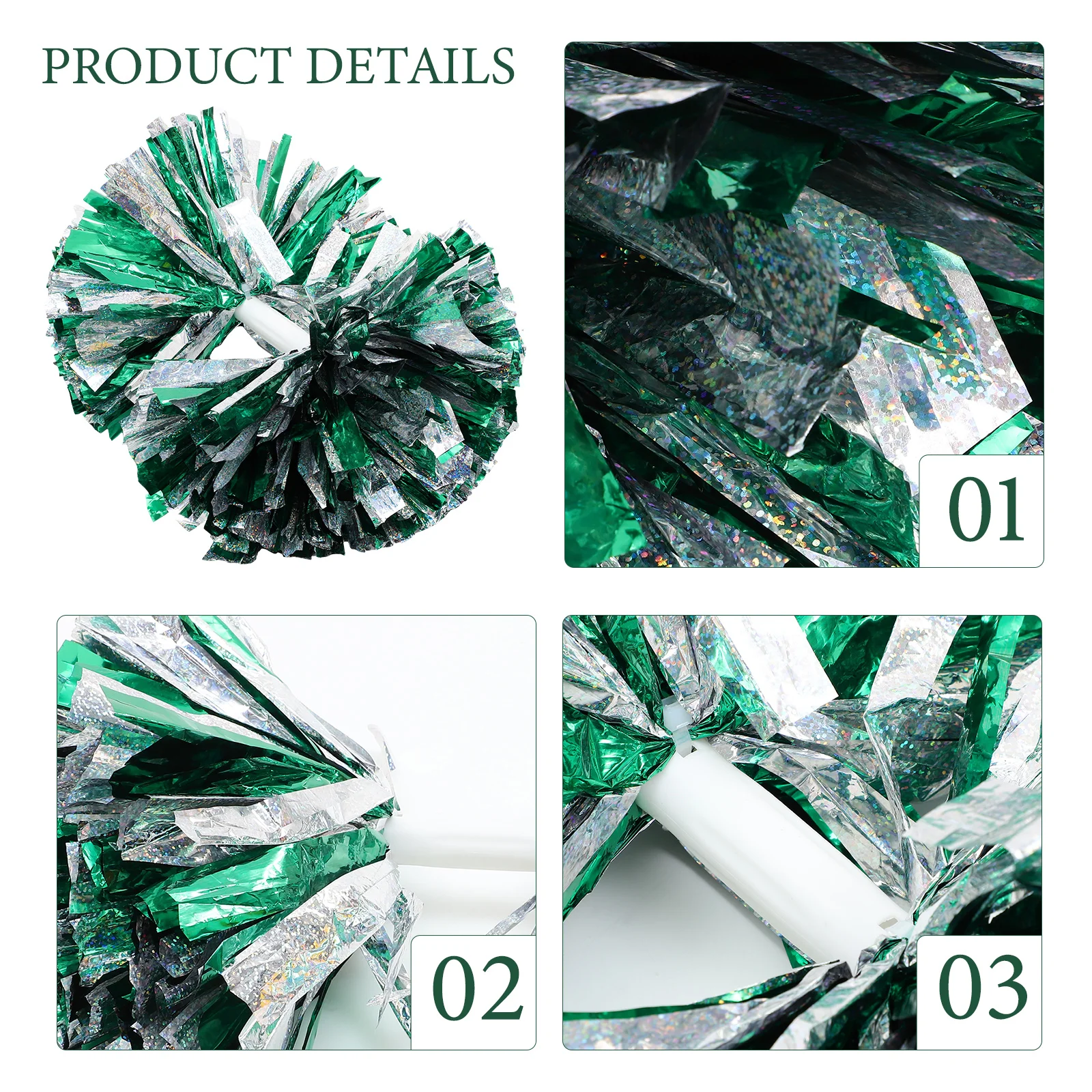 

Cheerleader Pompoms With Stick Reusable Lightweight Pvc Pes Material For Sports Dancing Competition Festival Performance