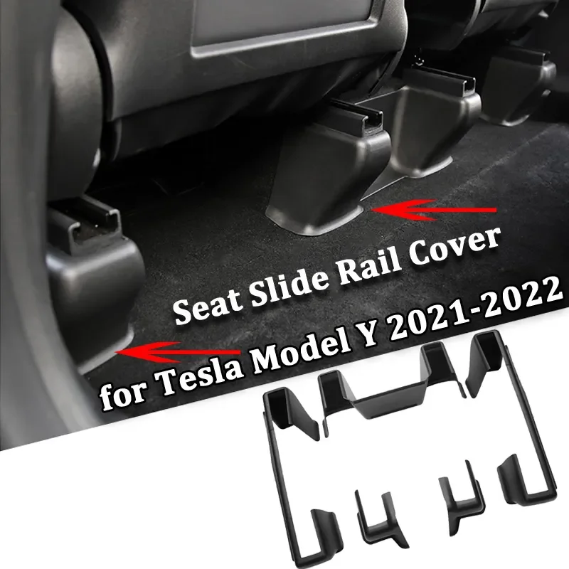 For Tesla Model Y Under Seat Corner Guard Front Rear Seat Slide Rails Protector Cover Anti-Kick Decor Protection Shell Interior