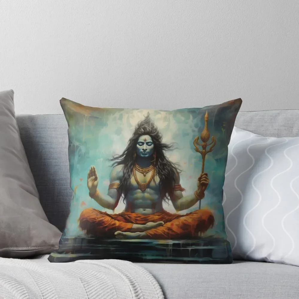 

Shiva: The First Yogi Throw Pillow christmas pillowcases Couch Pillows Cushions Home Decor pillow