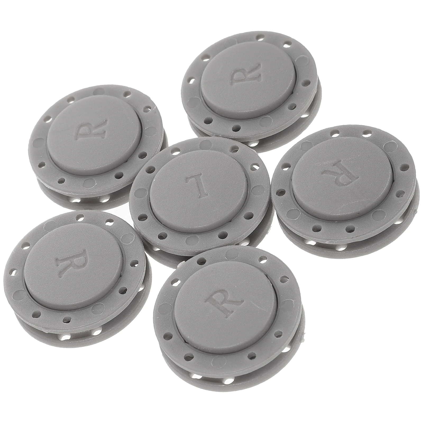 

6 Pairs Magnetic Hidden Buckle Clothing Magnets Buttons Purse Sweater Easy Use Large Snaps for Sewing Grey Closures