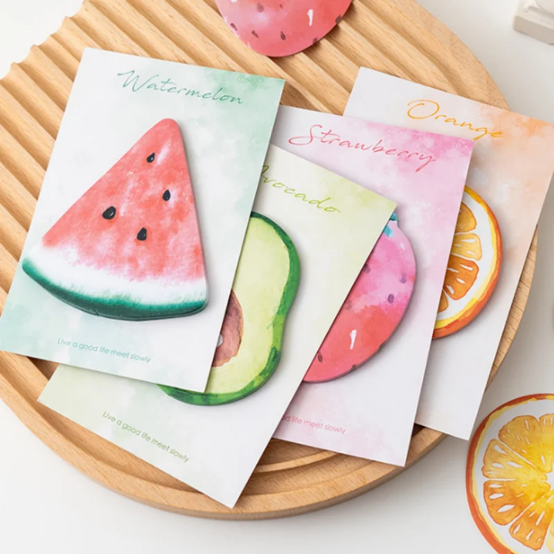 48pcs/lot Creative Watermelon Strawberry Fruit Memo Pad Cute N Times Stationery Label Notepad Bookmark Post School Supplies