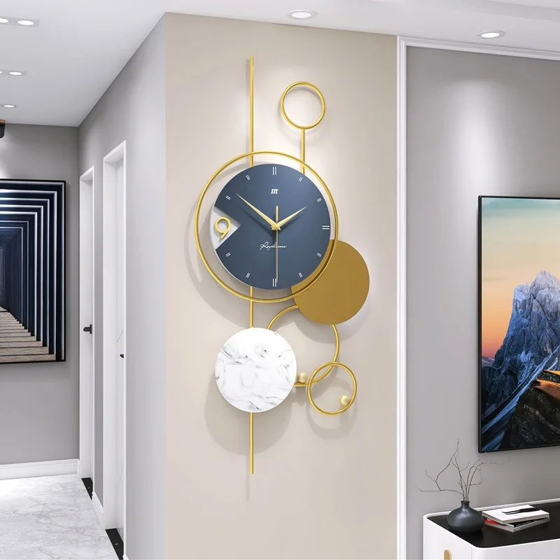 Simple Modern Home Decoration Clock Nordic Light Luxury Art Metal Wall Clock Fashion Creativity Silent Sweep Second Quartz Watch