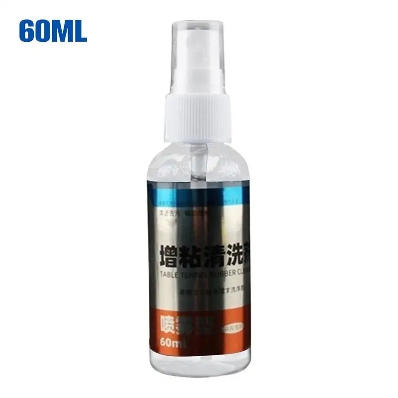 60ml/Bottle Table Tennis Racket Cleaning Kit Tennis Bat Rubber Cleaner Pingpong Tackifier Rubber Racket Spray Agent Anti-static