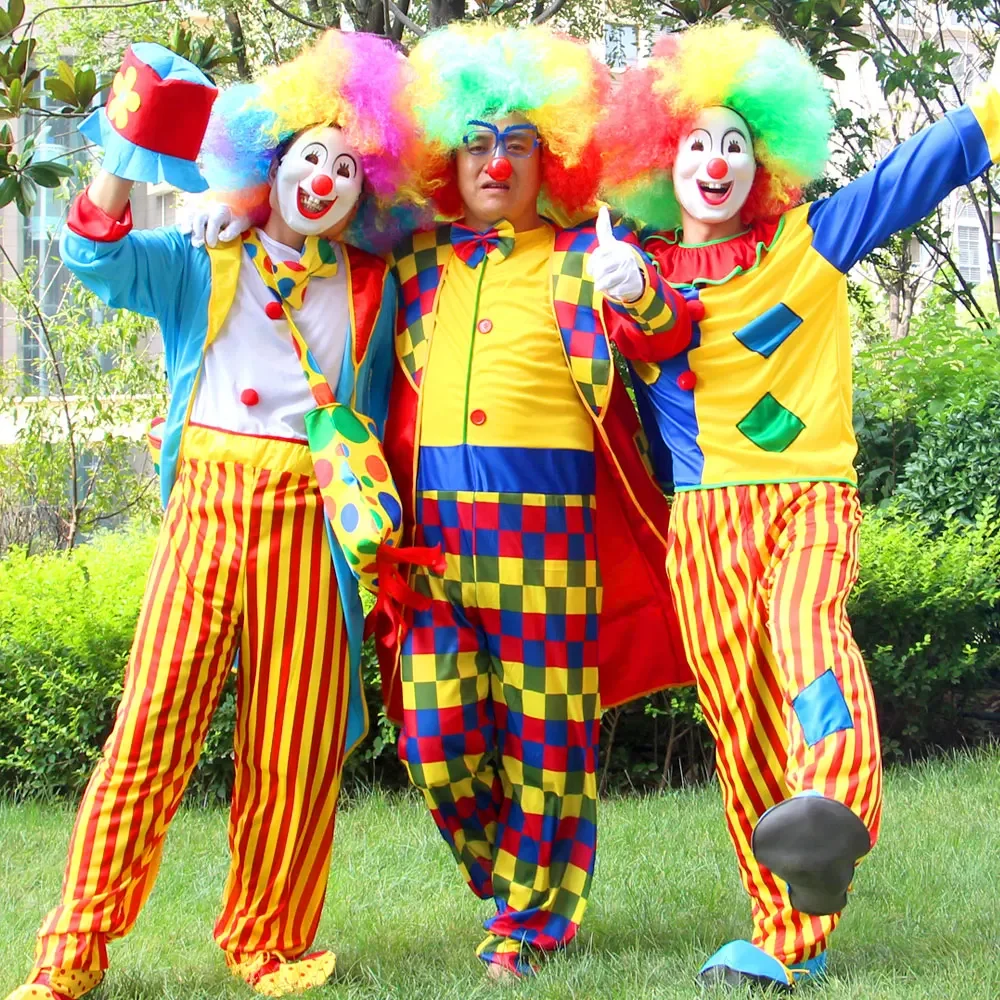 Volwassen Mannen Kostuums Grappig Circus Ondeugende Vrouwen Verkleedkleding Cosplay Carnaval Feest Clown Kostuum