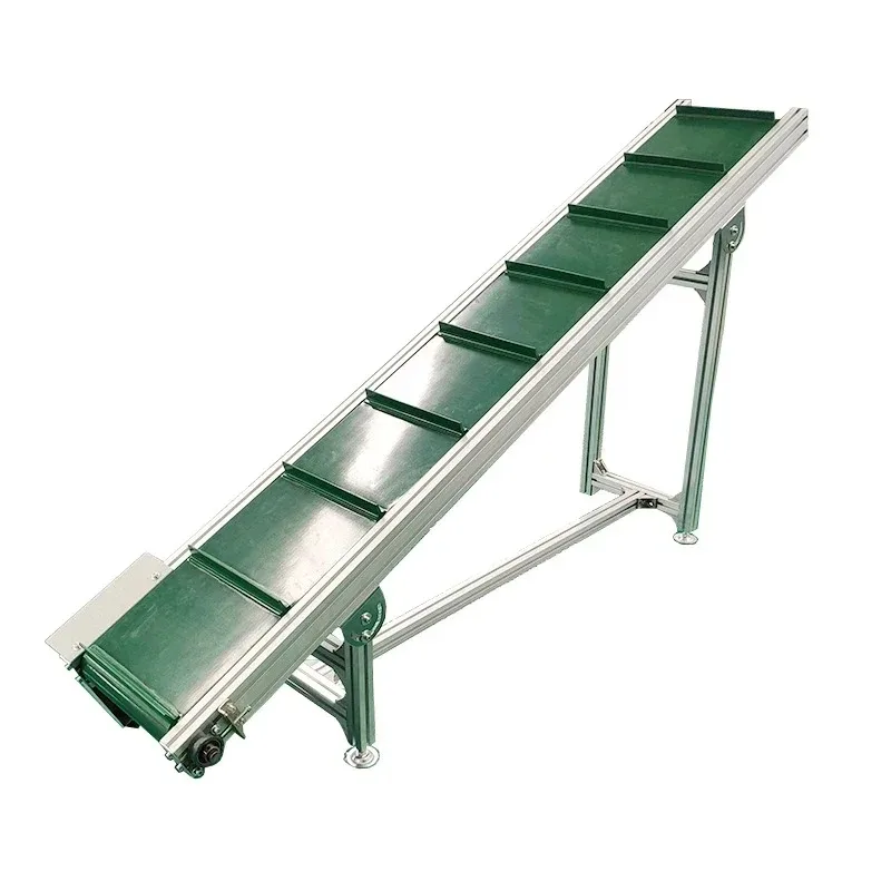 Hotels Plastic Loading PVC PU Conveyor Belting Manufacturers High Angle Baffle PVC Green Conveyor Belt 30x70x60CM