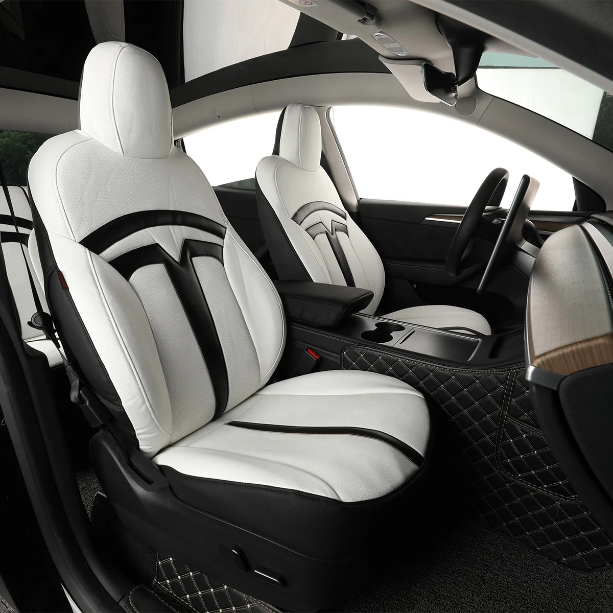 

EKR Manufacturer Customized Car Seat Protection Leather Waterproof Interior Accessories Car Seat Covers for Tesla