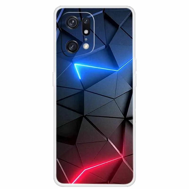 Soft TPU Silicone Clear Phone Cases para OPPO, tampa traseira, pára-choques de moda, OPPO Find X5, 5G, 5G