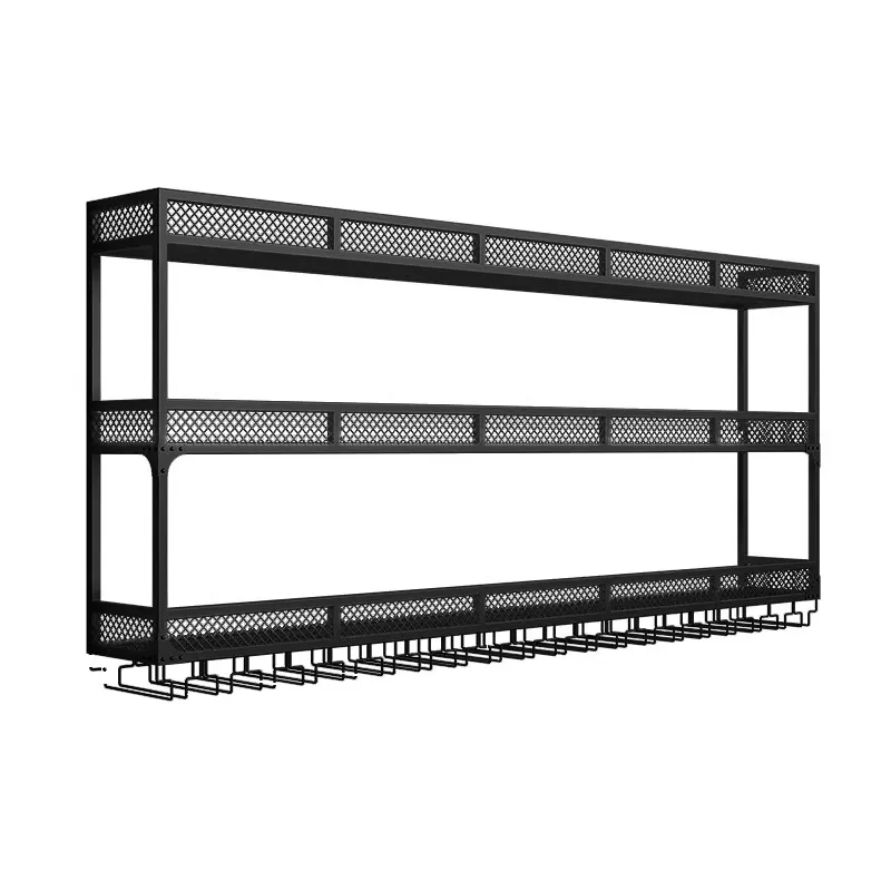 Z@*Wall Hanging Modern Iron Red Wine Storage Rack with Display Cabinet for Living Room Decor Holds 20-29 Bottles & Stemware