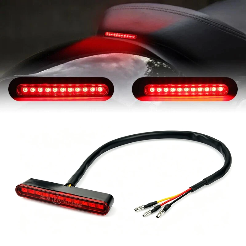 12V LED Motorcycle Rear Running Lamp Straight Linear Taillight Motobikes Interagted Rear Brake LED Tail Stop Tail Lamp Dirt bike
