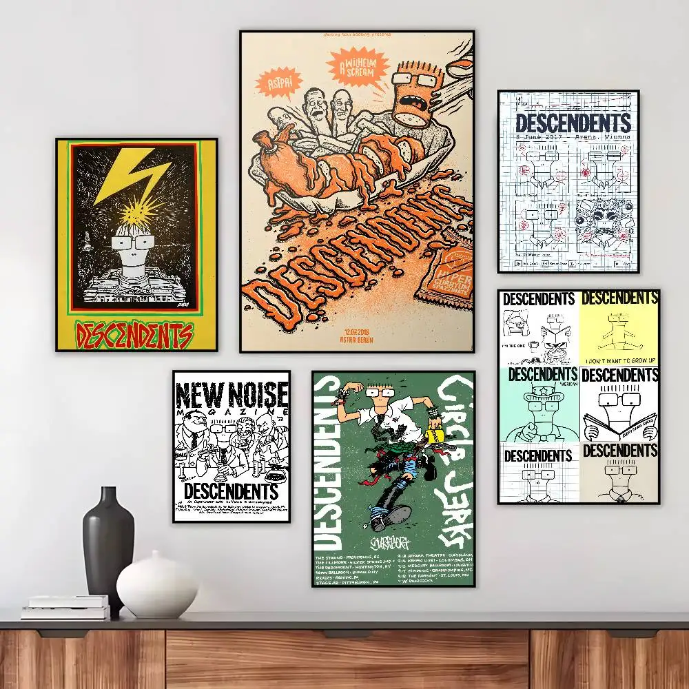 Rock Punk Bands Album Descendents Poster Art canvas HD aesthetic Printing Paper Wall Art for Living Room Bar fashion Home Decor