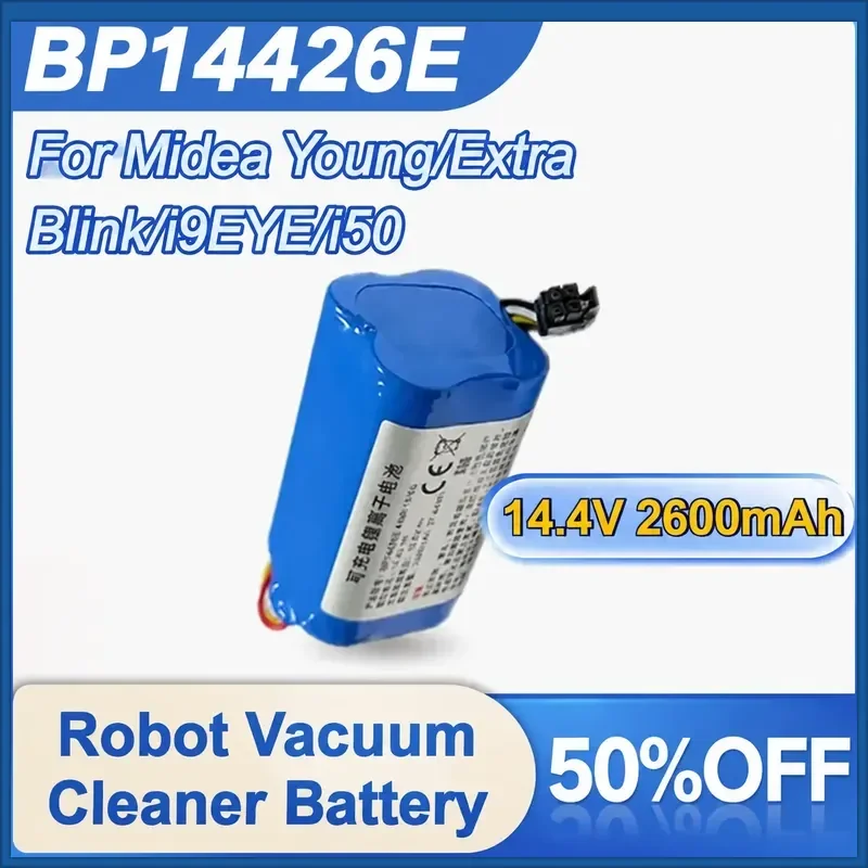 BP14426E 14.4V 2600mAh Rechargeable Li-ion Battery for Midea Young/Extra/Blink/i9EYE/i50 Robot Vacuum Cleaner Battery