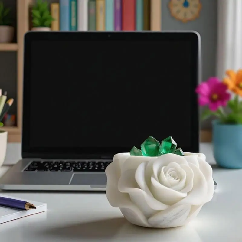 قالب سيليكون على شكل وردة فنية لمزارعي الخرسانة وتخصيص صناعة الهدايا