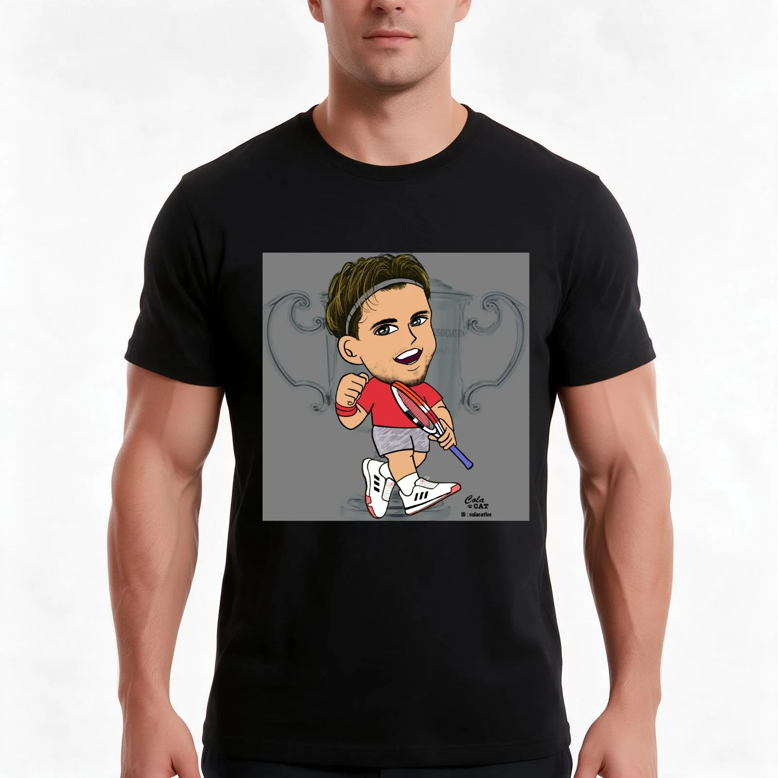 Dominic Thiem , US open 2020 T-Shirt, Summer Casual Cotton Tee, Oversized Streetwear Tops, Vintage Graphic Print, 100% Cotton