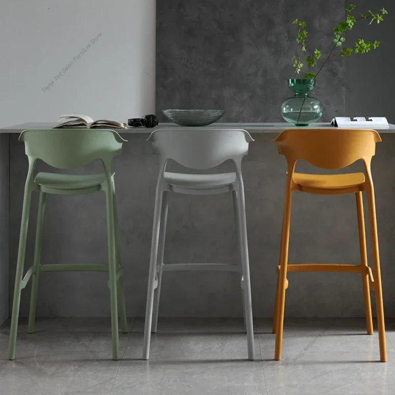 Para sillas de Bar modernas y cómodas de estilo japonés, sillas de Bar de diseño de plástico para dormitorio, restaurante, muebles de oficina para el hogar, Banqueta H