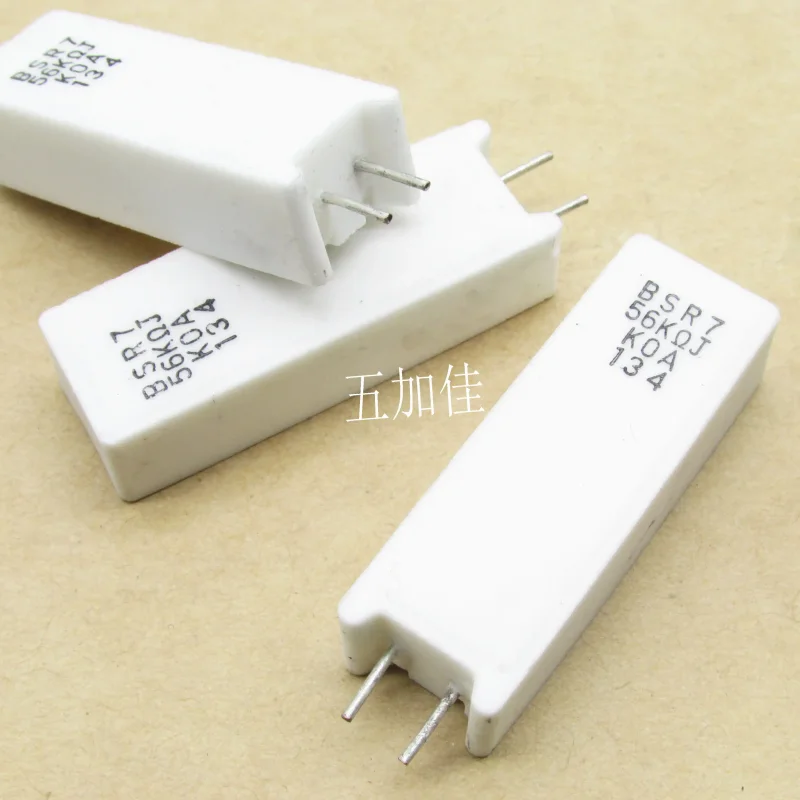 10-100pcs 7W 56K BSR7 5% KOA imported vertical ceramic cement resistor copper pin