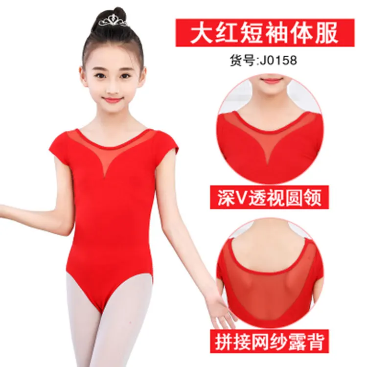 Red Girls Ballet Dress For Children Girl Dance Clothing Kids Ballet Costumes For Girls Dance Leotard Girl Dancewear Bodysuit