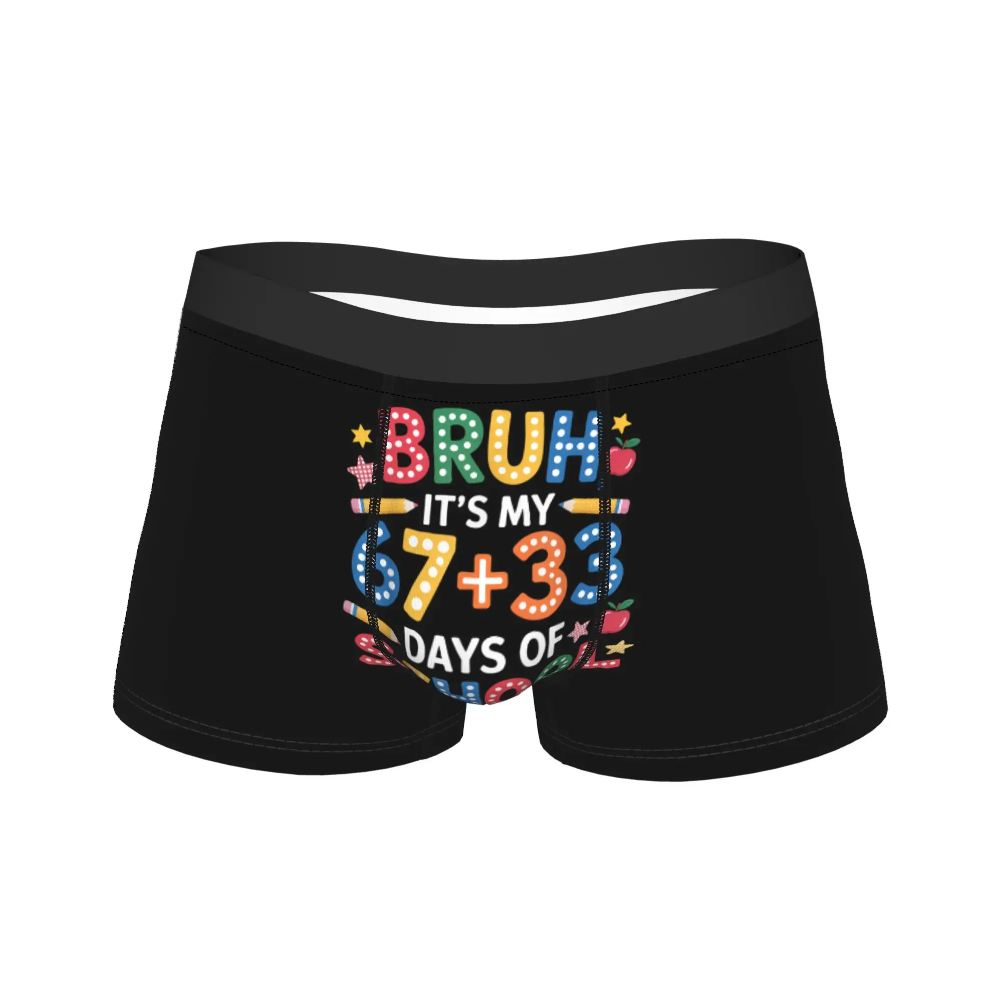 

Bruh I Survived 67 + 33 Days of School 100th Day of School Underwear Man Boxer Brief Sexy Soft Boxer Shorts Plus Size Panties