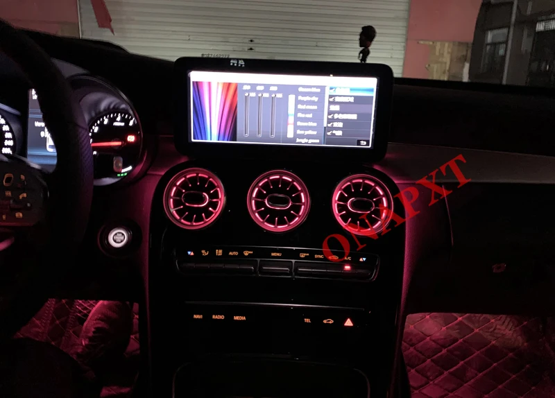 Komplettes Set 64 Farben für Mercedes Ambientebeleuchtung LED C/GLC 2014-2022 x253 w205 Turbinen-Luftauslass Rotierende Hochtöner-Beleuchtung – Detail 4