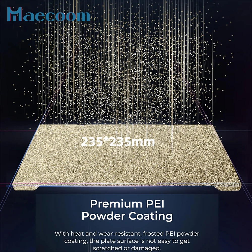 2 Sided Magnetic PEI Powder Sheet 235/257/310/mm Double Sided Spring Steel Sheet Textured for Ender 3 CR10 P1P SW-X1 Build Plate