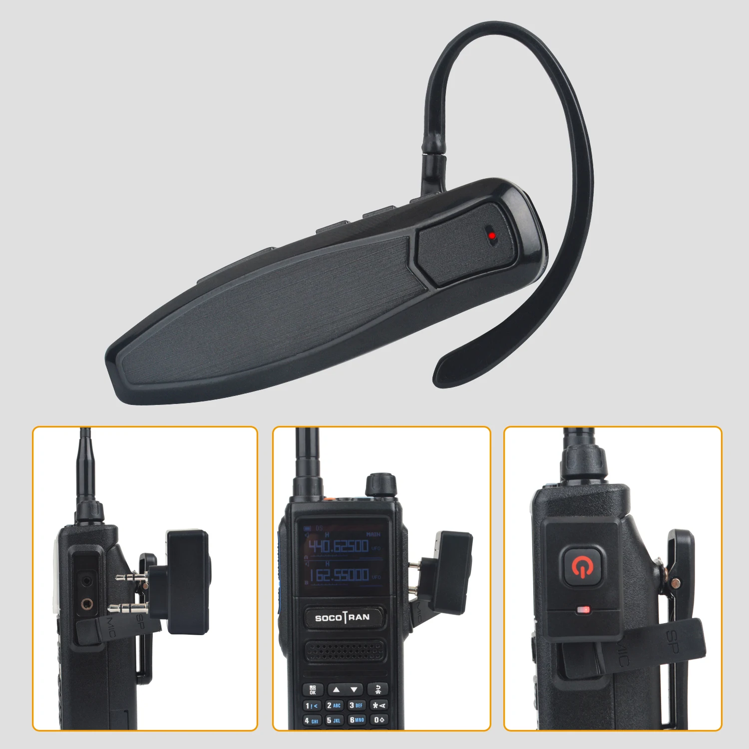 Walkie Talkie Wireless Bluetooth PTT Headset Earpiece Hands-free K Plug For KENWOOD Microphone headset Adapter Baofeng UV-5R